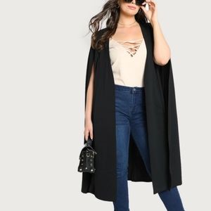 SHEIN PLUS BLACK LONGLINE CAPE